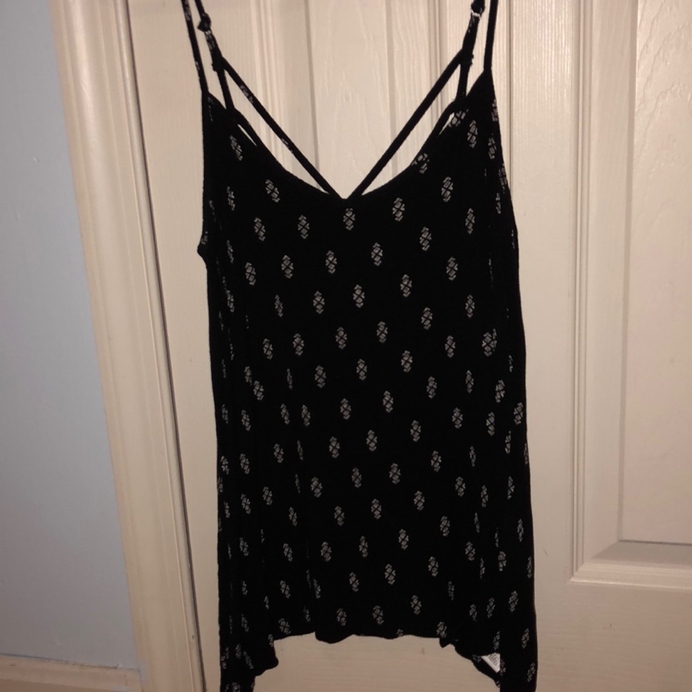 Black patterned tank top